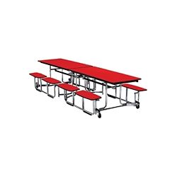 Uniframe Cafeteria Table w/ Chrome Bench Seating - 12'