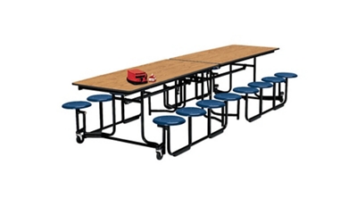 Uniframe Cafeteria Table with 16 Stools Black Frame - 12'