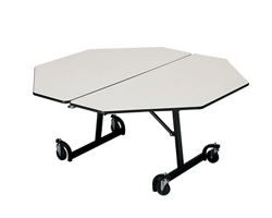 Uniframe Octagonal Mobile Folding Table w/ Black Frame - 60