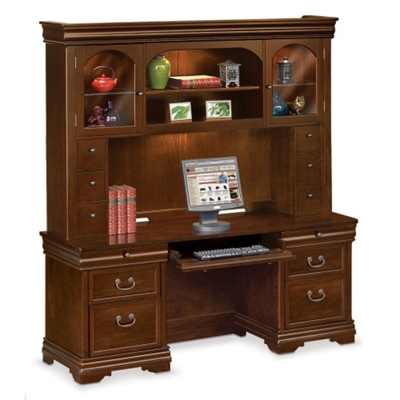 Pont Lafayette Executive Credenza and Hutch Set