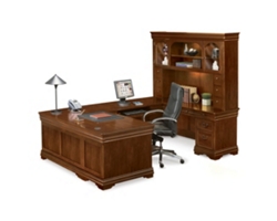 Pont Lafayette U-Desk with Right Return and Hutch - 72"W x 110"D