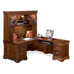 Pont Lafayette L-Shaped Desk with Right Return and Hutch