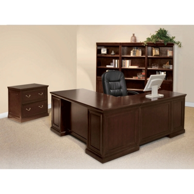 Espresso L Desk With Left Return Office Set By Martin Furniture