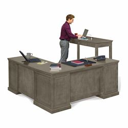 Statesman Executive L-Desk and Standing-Height Desk Set