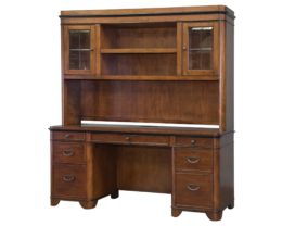 Kensington Credenza Desk and Storage Hutch Set