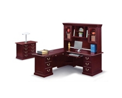 Cumberland L-Desk with Left Return and Storage Hutch - 72"W