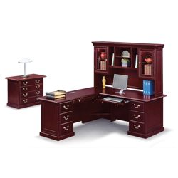 Cumberland L-Desk with Left Return and Hutch - 72"W