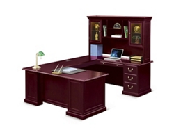 Cumberland U-Desk with Right Bridge and Hutch - 72"W x 100"D