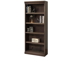 Statesman Five Shelf Bookcase with Adjustable shelves - 72"H x 30"W