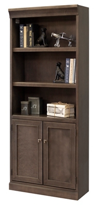 Statesman Five Shelf Bookcase with Doors - 72" H x 30" W