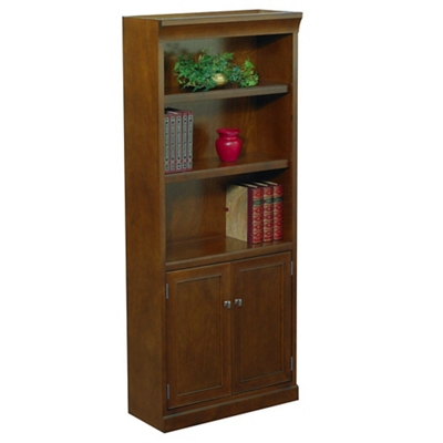 Statesman Five Shelf Bookcase with Doors - 72" H x 30" W