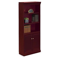 Cumberland Five Shelf Storage Bookcase with Doors - 72"H