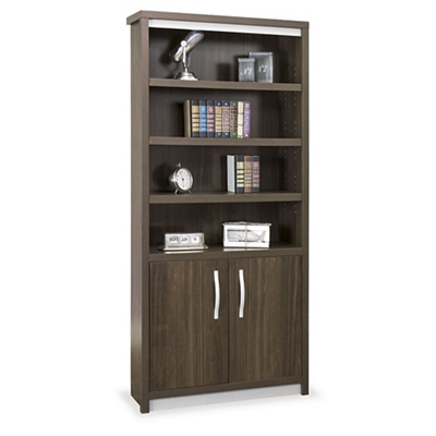 Metropolitan Six Shelf Bookcase with Storage Cabinet - 78"H