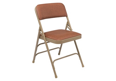 Premium Vinyl Upholstered Triple Brace Double Hinge Folding Chair