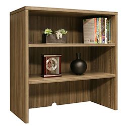 Wood Grain Two Shelf Bookcase Hutch - 35.5"W