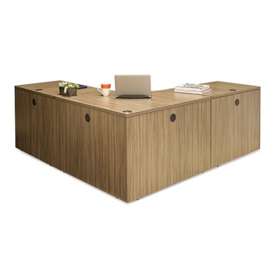 Wood Grain Corner Desk - 77.5