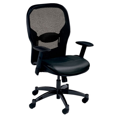 Office Star Space Seating Executive Bonded Leather Office Chair in Black