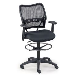 Space Dark Mesh Swivel Stool with Arms