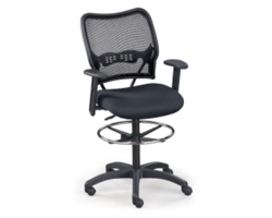 Space Dark Mesh Swivel Stool with Arms