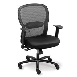 Linear Mesh Back Big and Tall Chair with Memory Foam Fabric Seat
