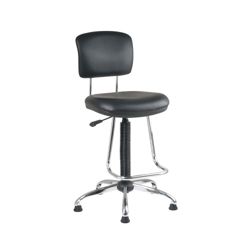 Drafting Stool with Chrome Teardrop Footrest