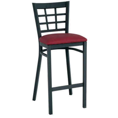 Grid-Back Stool with Black Frame