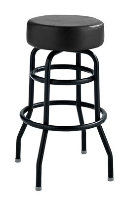 Vinyl Barstool with Black Frame and Foot Ring