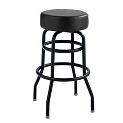 Vinyl Barstool with Black Frame and Foot Ring