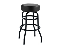 Vinyl Barstool with Black Frame and Foot Ring