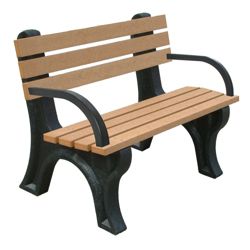 4'W Outdoor Bench with Backrest and Arms
