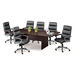 Segment Set of Six Faux Leather Conference Chairs