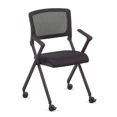 Linear Nesting Chair with Vertical Mesh Back and Memory Foam Seat