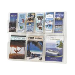 Clear Plastic Nine Pocket Magazine and Pamphlet Rack