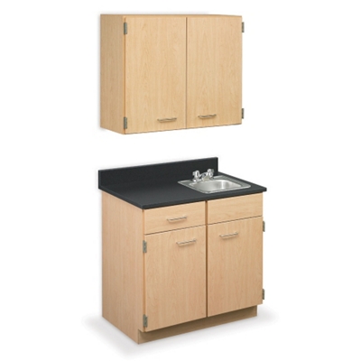 Cabinet with Right Hand Sink and Wall Cabinet - 36