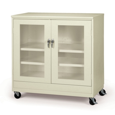 36"W x 18"D x 79"H Mobile See-Thru Storage Cabinet