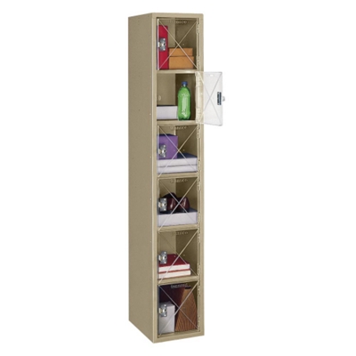 Six Tier Locker with See-Thru Doors