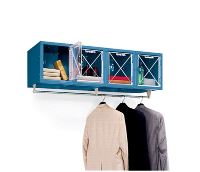 Four Person Wall Mount Locker with Clear Doors