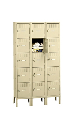 Five Tier Box Lockers 3 Wide With Legs