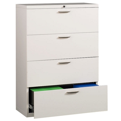 30" Wide Four-Drawer Lateral File with Counterweights