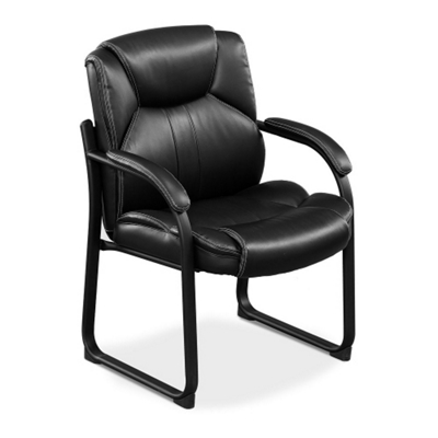 Omega Faux Leather Guest Chair with 350 lb. Weight Capacity
