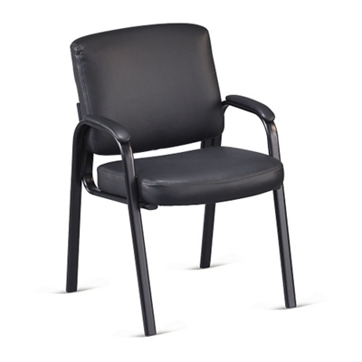 Austin Faux Leather Guest Chair with Padded Arms by Officient | NBF.com