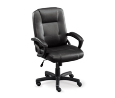 Stellar Faux Leather Mid-Back Chair with Memory Foam Seat