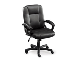 Stellar Faux Leather Mid-Back Chair with Memory Foam Seat