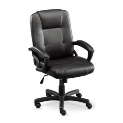 Stellar Faux Leather Mid-Back Chair with Memory Foam Seat