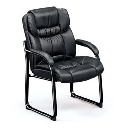 Morgan Guest Chair - Faux Leather - Steel Frame