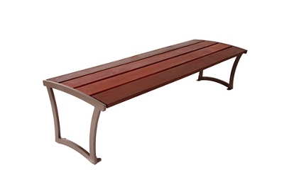 Wood Slat Bench with Armrests - 4 ft
