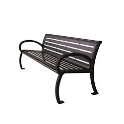 Steel Bench with Armrests - 4 ft