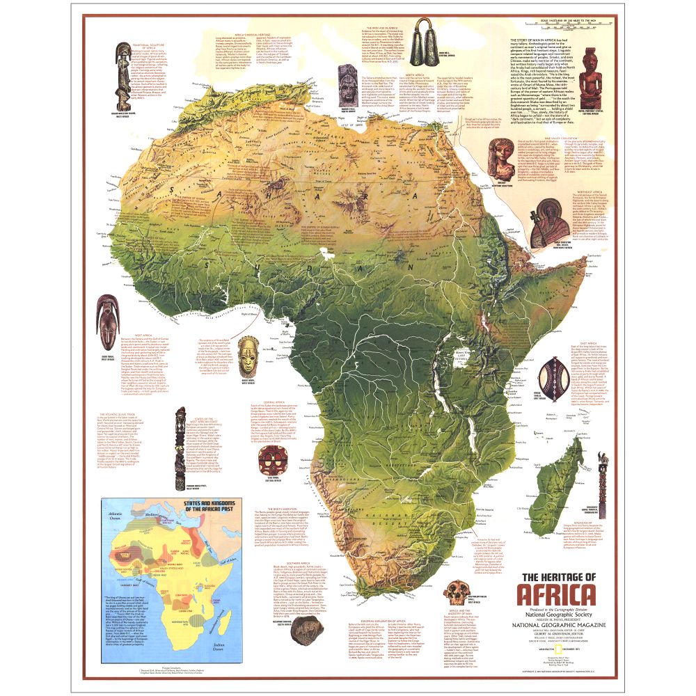 1971 Ethnolinguistic Map of the Peoples of Africa - National Geographic Store