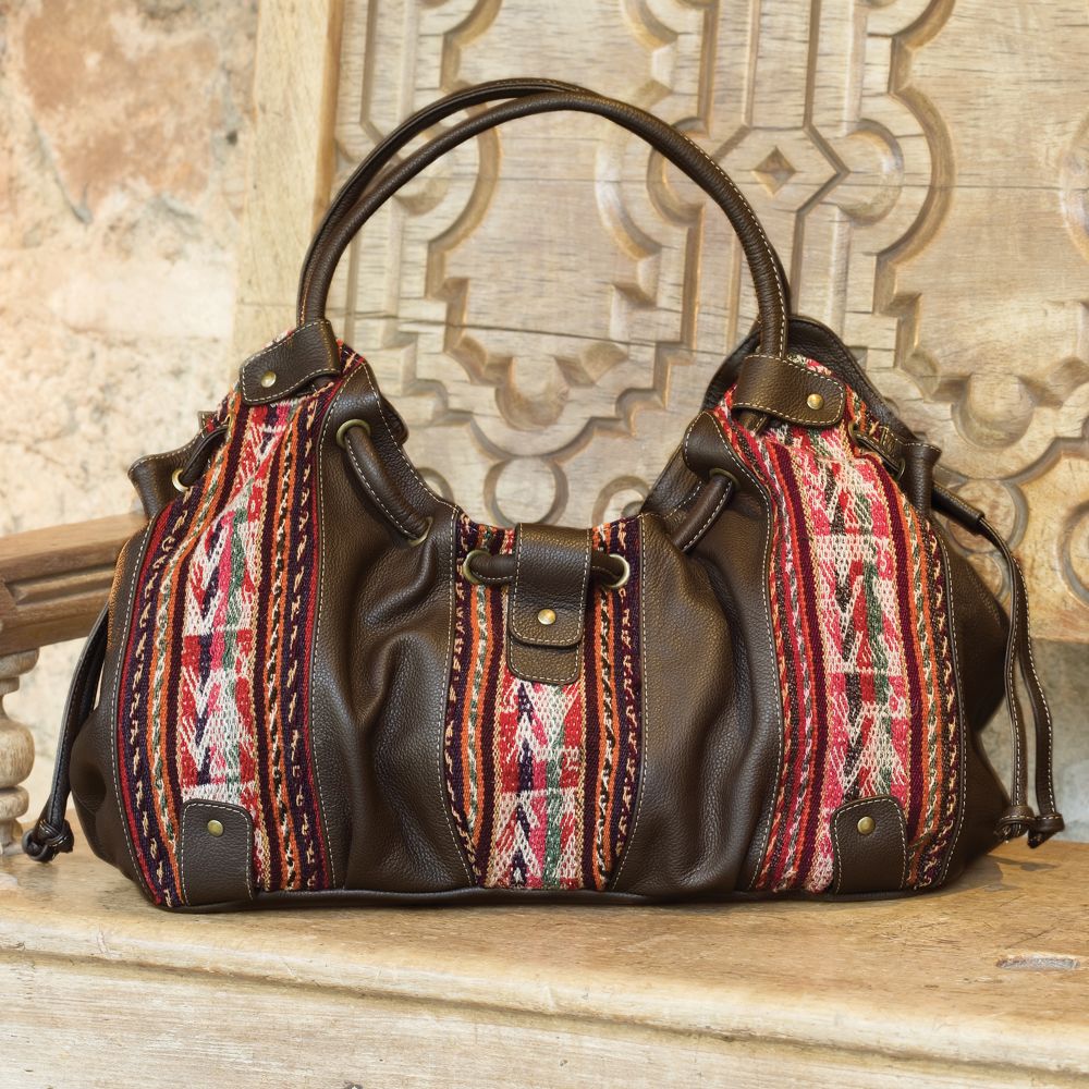 Bolivian Textile and Leather Bag - National Geographic Store