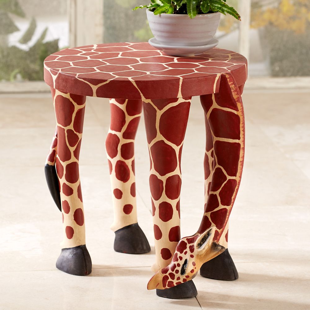 Kenyan Giraffe Accent Table National Geographic Store